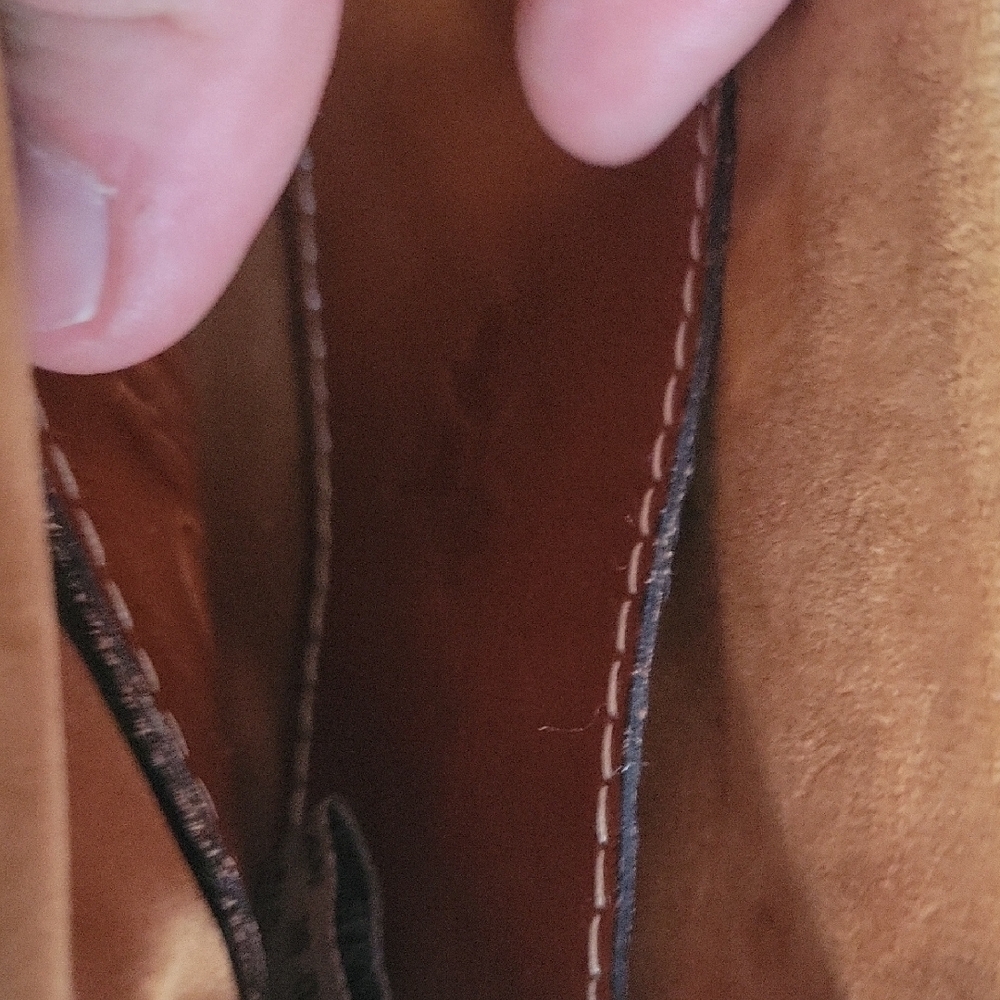 Patricia Nash Embossed Leather Kiss-Lock Coin Purse - Cognac Brown - Picture 4 of 4